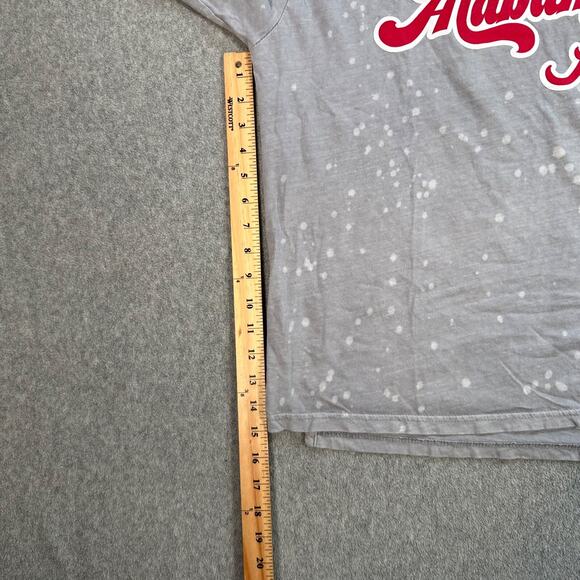 Alabama Crimson Tide Tee Shirt Women's Medium Gray Bleach Dye Short Sleeve - Picture 6 of 7